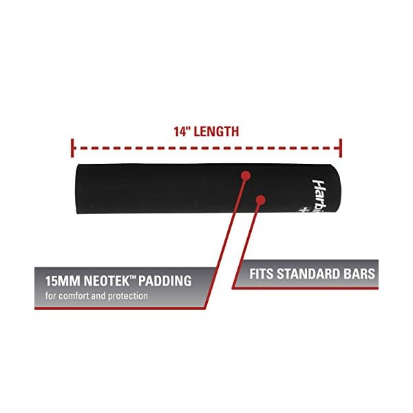 Harbinger NeoTek Foam Core Bar Pad, Standard 14" & Olympic 16" for Squats, Lunges, Hip Thrusts, Weightlifting - Image 2