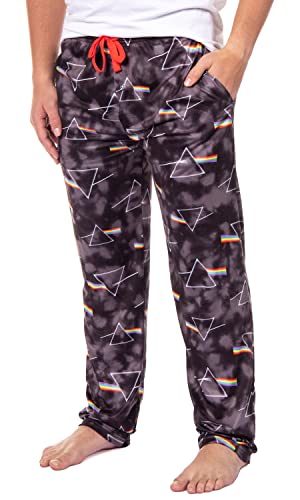 Bioworld Pink Floyd Men's Dark Side Of The Moon Prism Tie Dye Adult Lounge Bottoms Pajama Pants