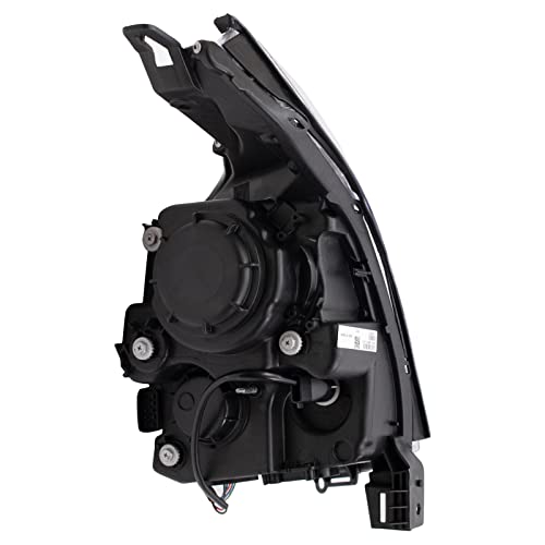 Image of TRQ 2 Piece Headlight Assembly Set Performance Halogen LED Light Bar Chrome Bezel Driver & Passenger Side Compatible with Cadillac SRX 2010-2016 GM2502345 GM2503345 22853872 22853873