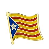 Métal doré Pléiades Création Pin\'s Badge en métal Drapeau Catalogne, épinglette (1.9cm x 1.6cm)