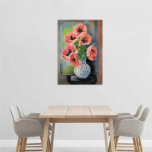 Tableau abstrait fleurs roses impression sur toile deco salon 60x90 - 3