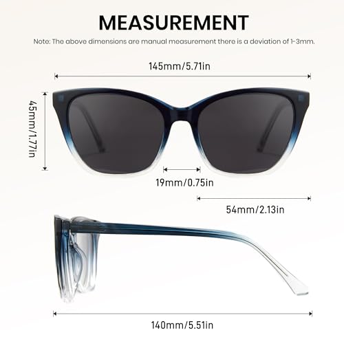 Image of Cyxus Cat Eye Magnetic Clip-On Sunglasses Women Polarized Blue Light Blocking UV400 Protection P1221