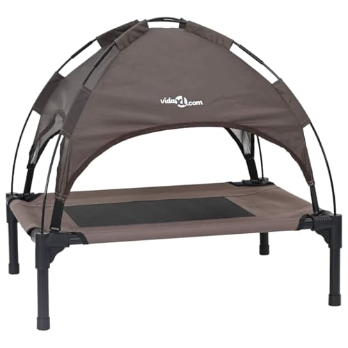 Lit surélevé pour chien extérieur intérieur lit de camp canin marron - 2