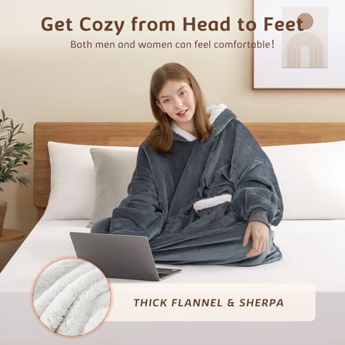 L'AGRATY Oversized Wearable Blanket Christmas Hoodie for Men or Women - image 2