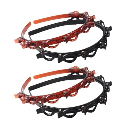 GXGM 4 Pezzi Cerchietto Unisex Cerchietti Con Clip Forcina Per Cerchietto Con Mollette Cerchietto Capelli Donna Doppia Frangia Forcine Per Acconciatura