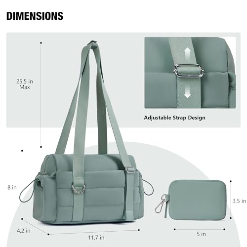 Image of ROULENS Small Gym Bag for Women 2 Set Mini Gym Duffle Bag with Wet Compartment and Coin Wallet, Gym Tote Bag for Workout /Sport /Travel