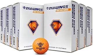 Diawings Max Distance Golf Balls for Maximum Distance, Anti Slice, Low Spin, Straight Shots | Half Dozen X 6, 36 Balls, Bulk | White, Pink, Orange, Yellow (Orange)