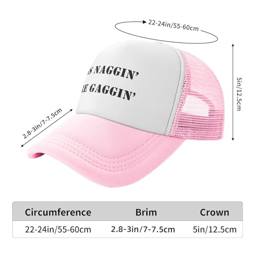 Image of Less Naggin More Gaggin Trucker Hat Funny Baseball Caps Adjustable Fishing Hats for Men Women Black