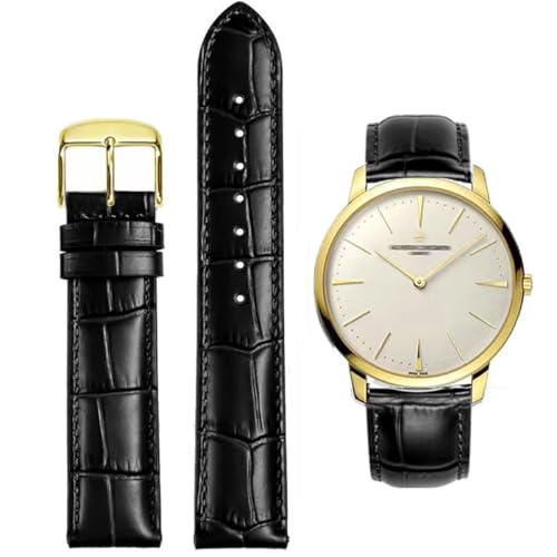 Image of Watch Bands Genuine Leather Embossed Alligator Grain Calfskin Replacement Strap for Women Men Bracelet Choose Color Width 16mm 17mm 18mm 19mm 20mm 21mm 22mm 22mm 24mm