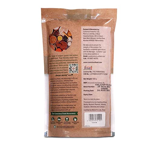 Image of Conscious Food Organic Pigeon Pea | Value Pack | Tuvar Dal - 1.5kg, Pack of 3 (500g x 3)