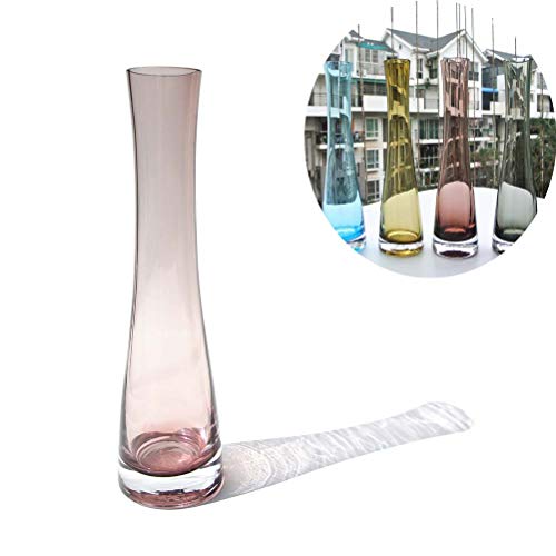 CN CRAFTS Hand-Made Blown Art Bud Glass Vase, Single Stem Vases for Home