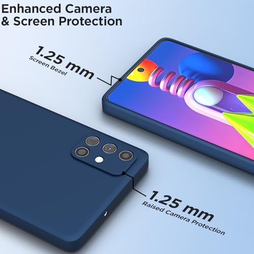 Image of Outlouders Back Cover for Samsung Galaxy M51 | Camera Protection | Durable Soft Matte Silicone Bumper Case (Blue)