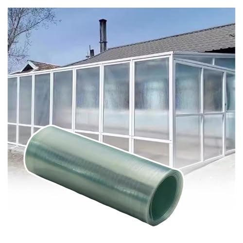 Plaque De Toiture en Polycarbonate, Résistant UV Film Transparent Serre Résistant Impacts, for Auvent Et Jardinage, Facile Installer Et Personnaliser(2X 16.4ft)