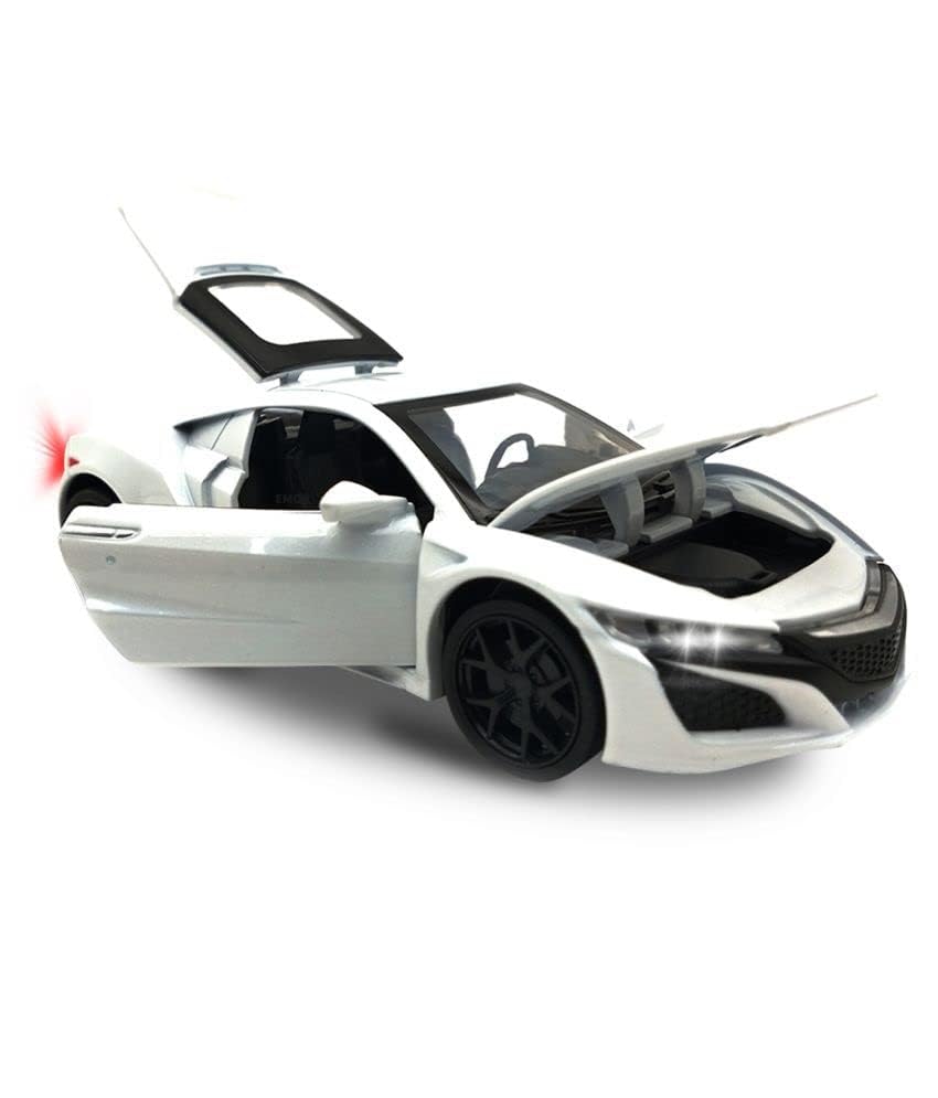 Bluebell White Acura Kids Metal car Toy Acura Alloy Diecast Collectible Toy Vehicle with Light and Sound Pull Back Toy Car for Boys (Black)-image-34