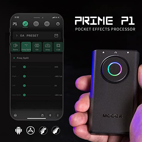 Mooer Prime P1 Hand-Sized Multi Effects Loader Audio Interface With Prime App, Customize Presets, Otg Function, Bluetooth Audio Playback, Headphone Out, Built In Battery For Guitar, Bass #TOP1