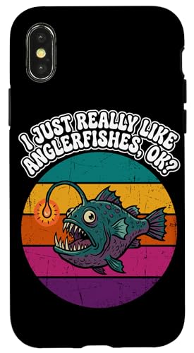 ���g���A���R�E I Just Really Like Anglerfishes �r���e�[�W �X�}�z�P�[�X iPhone X/XS �p