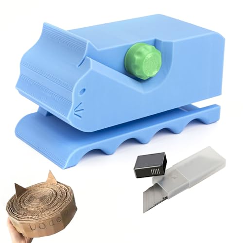 Cardboard Cutter for Cat Scratchers with 10pcs Blade,3D Printed Card Board Cutter Kids DIY Cat Scratchers Cardboard Strip Tool Machine for Cat Lovers
