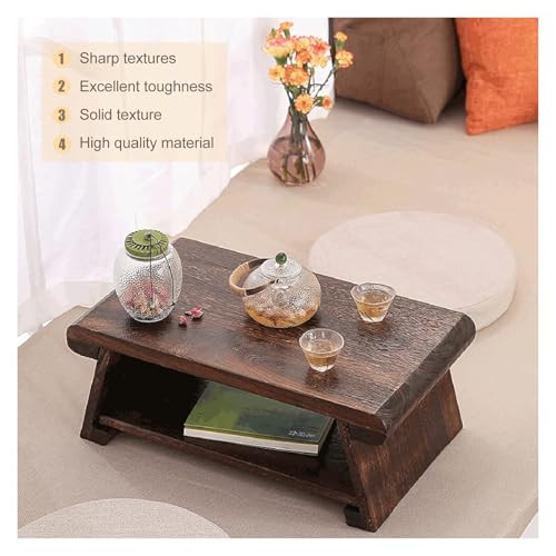 Table basse japonaise pliable marron 50x30cm pour optimiser l'espace