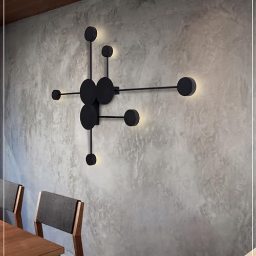 Iluminación minimalista de aluminio y acrílico con acabado negro mate de lujo 6