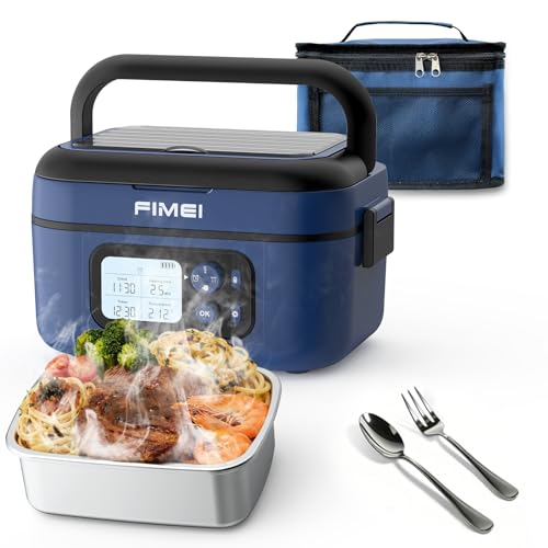 FIMEI Boîte à Lunch Électrique avec Batterie, 1,5L Gamelle Chauffante sans Fil en Inox, Portable et Rechargeable pour Adultes – Idéal pour le Travail, le...