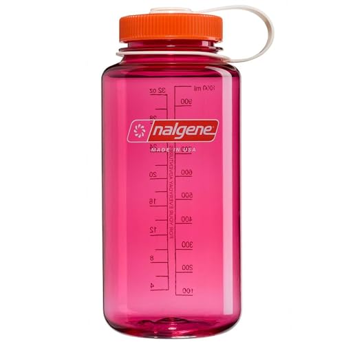 Nalgene Leak Proof Tritan BPA-Free Water Bottle - 32 oz Wide Mouth - Made in the USA for Outdoor Use & Daily Hydration - Thrill & Motion (Fuchsia Purple)