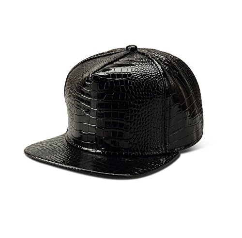 Crazy Cart Adjustable Crocodile Grain Blank Flat Brim Hat Black Crazy Cart Adjustable Crocodile Grain Blank Flat Brim Hat Black