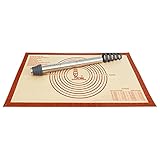 Non-Stick Stainless Steel Rolling Pin with Removable Guide Rings + Non-Slip Silicone Pastry Baking...