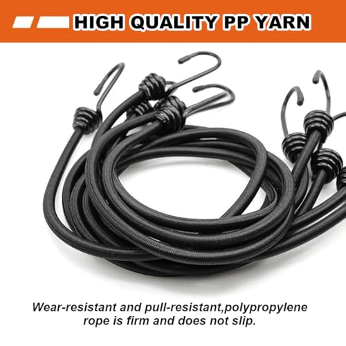 Image of Serplex 8PCS Bungee Cords 24 Inches Elastic with Dual End Hooks for Luggage