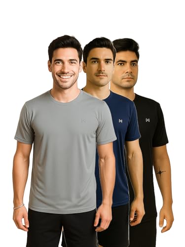 Image of Force NXT Men's Premium Microfiber Fabric Solid T-Shirt | Round Neck Half-Sleeves T-Shirt for Men | Sweat Wicking with Label Free for Daily Uses