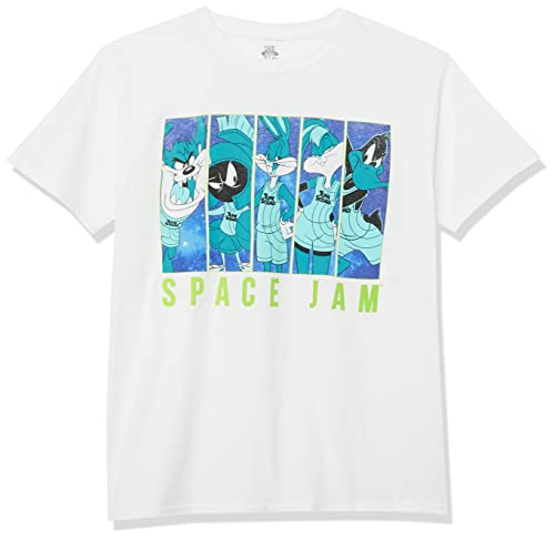 space jam boys Jam: a New Legacy Short Sleeve T-shirt - 4-20 Lebron, Bugs, Taz, Marvin, Daffy T Shirt, White, 8 US