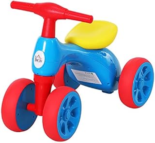 HOMCOM Baby Balance Bike Toddler for Aged 1.5-3 Years Training Walker Smooth Rubber Wheels Ride on Toy Storage Bin Gift for Boys Girls Blue Red