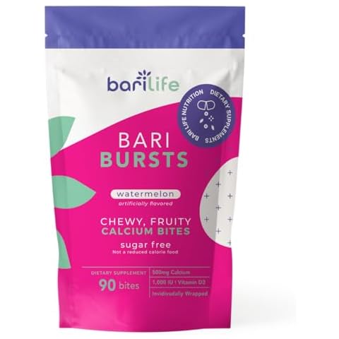 Calcium Citrate Bariatric Calcium Chews with 1000 IU Vitamin D3 - Ideal for Bariatric Patients - BariBurst by Bari Life (Watermelon) Cover