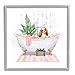 Stupell Industries Chic Cocker Spaniel Puppy in Pink Bubble Bath, Designed by Ziwei Li Gray Framed Wall Art, 12 x 12
