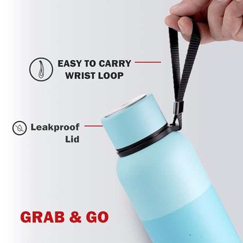 Image of Cello Neo Kent Thermosteel Flask, 550ml, Blue | 24 Hours Hot and Cold Stainless Steel Bottle | Flask for Tea Coffee | Ideal for Office, Gym, Home, Kitchen, Hiking, Travel Bottle