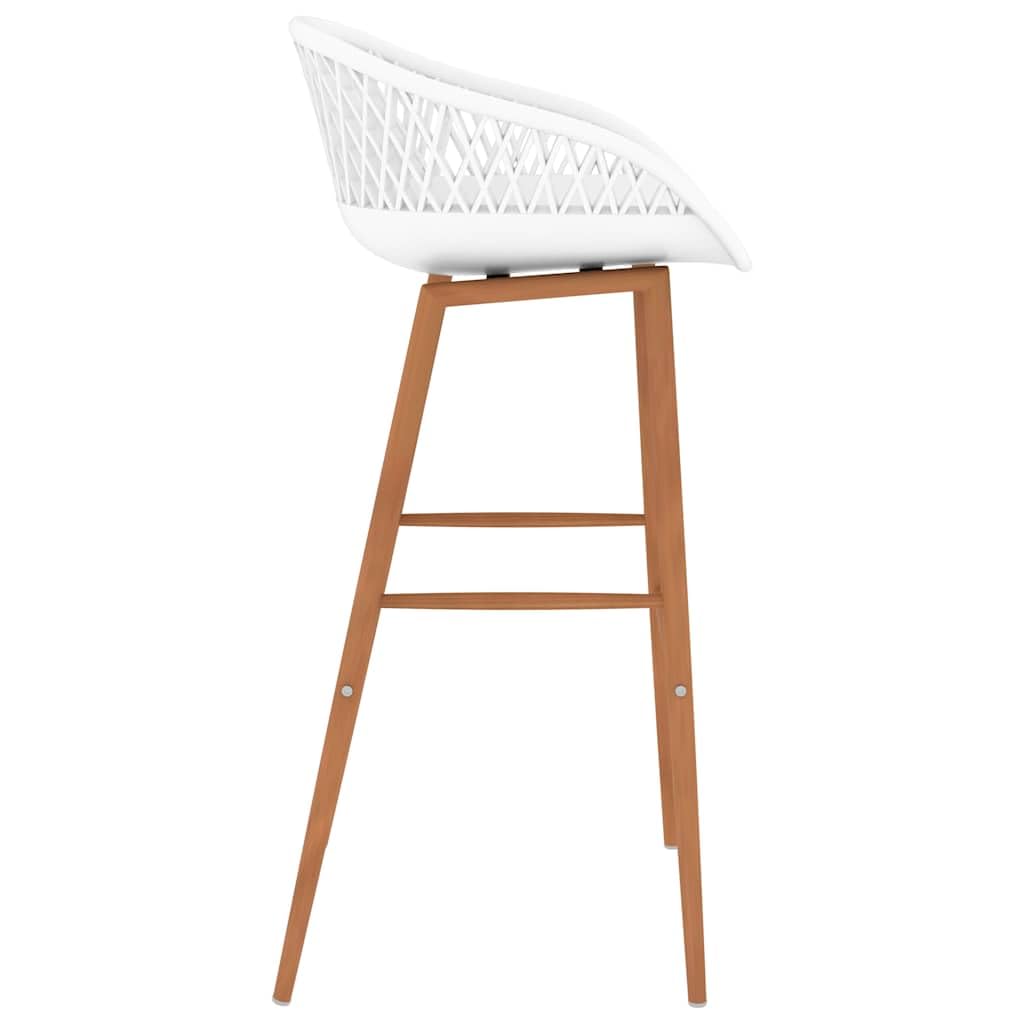Lot de 4 tabourets de bar 48 x 47,5 x 95,5 cm PP métal blanc