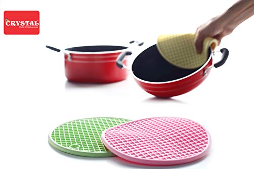 Image of Crystal Rubber Heat Resistant Hot Mat Set, 18 cm, 3-Pieces, Multicolor