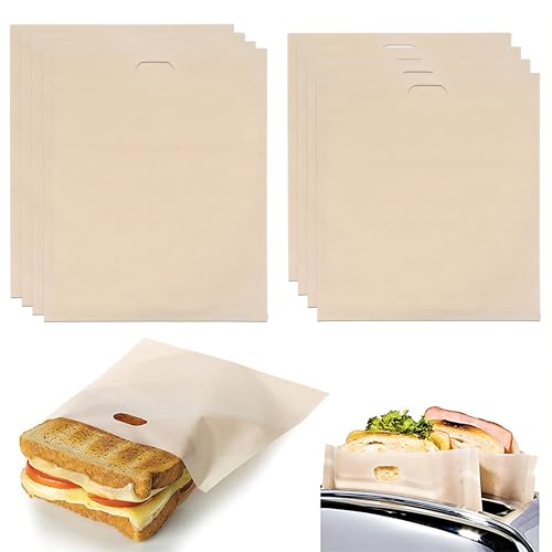 OUDQFCJ 8 Piezas Bolsas para Pan, Bolsas para Tostadas, Bolsas para Bocadillos, Bolsas para Bocadillos, Horno Microondas