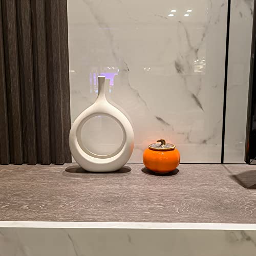 Vaso bianco in ceramica, 2 cm (calibro) -24 cm di