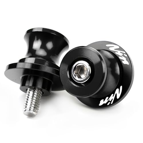 ZYAKOMO Compatible with 2026 Ninja 500 2025 Ninja 650 Ninja 400 NINJA 1100SX 1000 ZX6R ZX10R ZX4RR ZX4R ZH2 Eliminator 500 CNC M8 Motorcycle Swing Arm Spools Sliders Rear Stand Screws (Black)