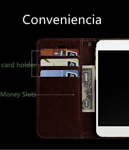 Image of ClickCase for Realme Narzo 20 pro Vintage Series Leather Wallet Flip Case Kick Stand with Magnetic Closure Flip Cover for Realme Narzo 20 pro (Coffee Brown)
