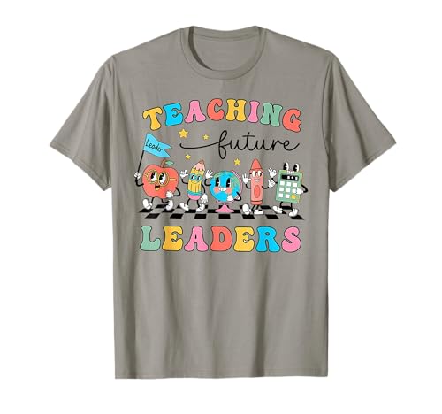 Retro Teaching Future Leaders Groovy Teacher Back to School T-Shirt