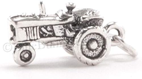 WSLHFEO Tractor Charm Farm Pendant Sterling Silver Solid 925 .925 3D DIY Crafting by L