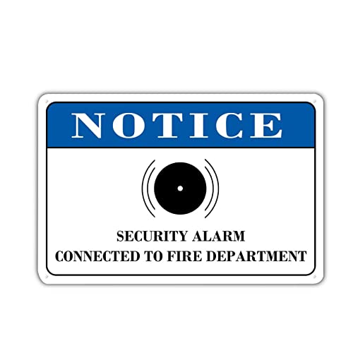 Letrero de metal de advertencia de alarma de seguridad para exteriores, duradero, con protección UV, impermeable, resistente a la decoloración, placa de pared de metal para decoración de senderos,