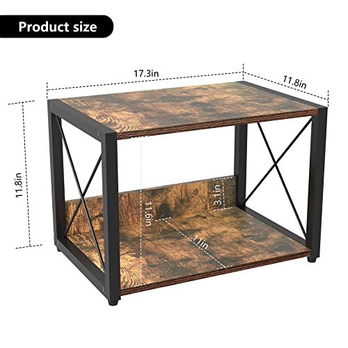 C&Ahome Desktop Printer Stand, 2-Tier Desktop Storage Organizer Shelves, Printer Stand With Anti Skid Pads, Multi-Purpose Workspace Storage Shelving For Printers, Fax Machine, Rustic Brown Udpsmw2Rb #TOP5