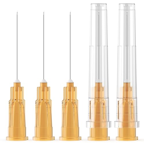 100Pcs 25G Needles 25Gauge 1Inch/25mm Sterile Disposable Injection Needles Dispensing Lab Supplies Individually Sealed Packaging
