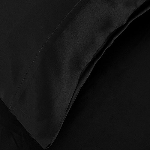 Lilysilk Silk Pillowcase Pure Mulberry 19 Momme Terse For Hair And Skin Charmeuse Hypoallergenic, Black, Standard(20X30 Inch) #TOP5