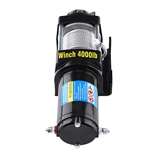 Greensen Cabrestante Eléctrico 12 V, Cabrestante Motorizado con Control Remoto Inalámbrico y Cable de Acero, Ideal para Vehículos, Barcos y Trabajo en Exterior