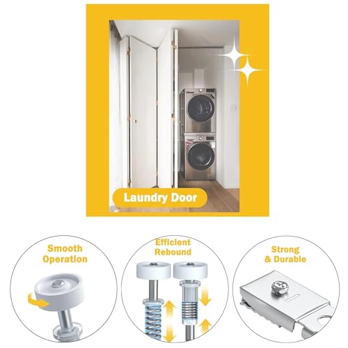 Juego de 20 piezas de kit de herrajes para puertas plegables para reparación y reemplazo de puertas dobles plegables miniatura 6