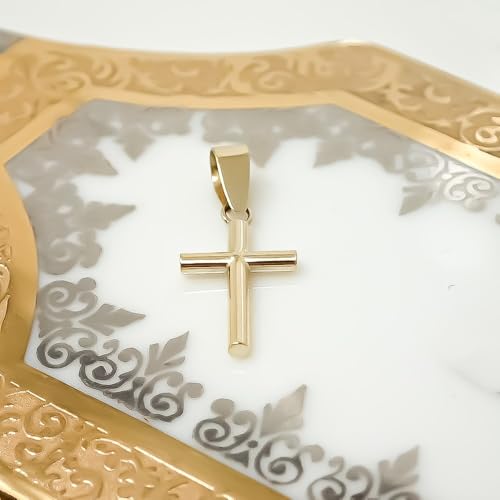 Inmaculada Romero IR 18-karatowe złoto krzyż wisiorek 15 mm. wygładzenie [AB8804]