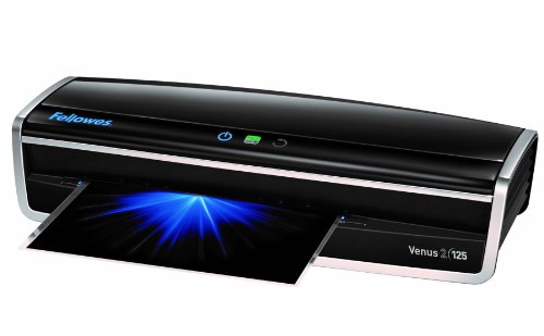Fellowes Laminator Venus 2 125, Rapid 30-60 Second Warm-Up Laminating Machine, With Laminating Pouches Kit (5734801), Black, Silver, 5.1" X 21.3" X 8.2" #TOP2